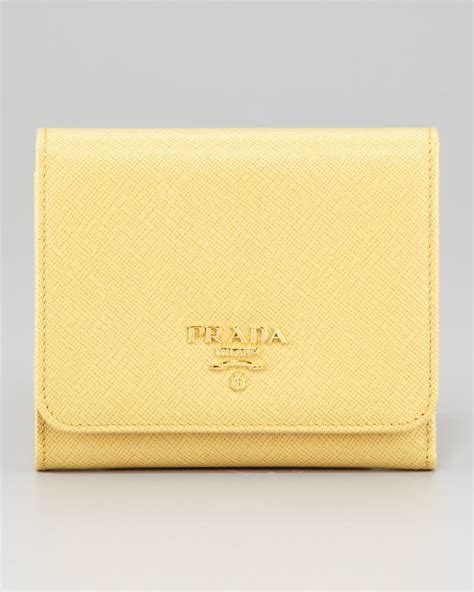 yellow prada wallet